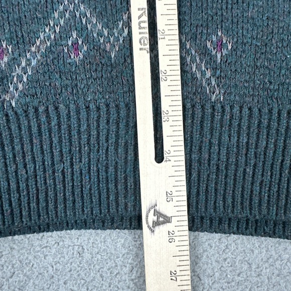 VTG Reed St James Sweater Men Medium Grey Argyle Grandpa Made in USA - Picture 6 of 16